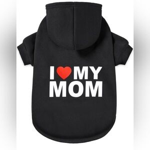 NEW "I Love‎ My Mom" Hooded Dog Sweatshirt Large Breed Dog